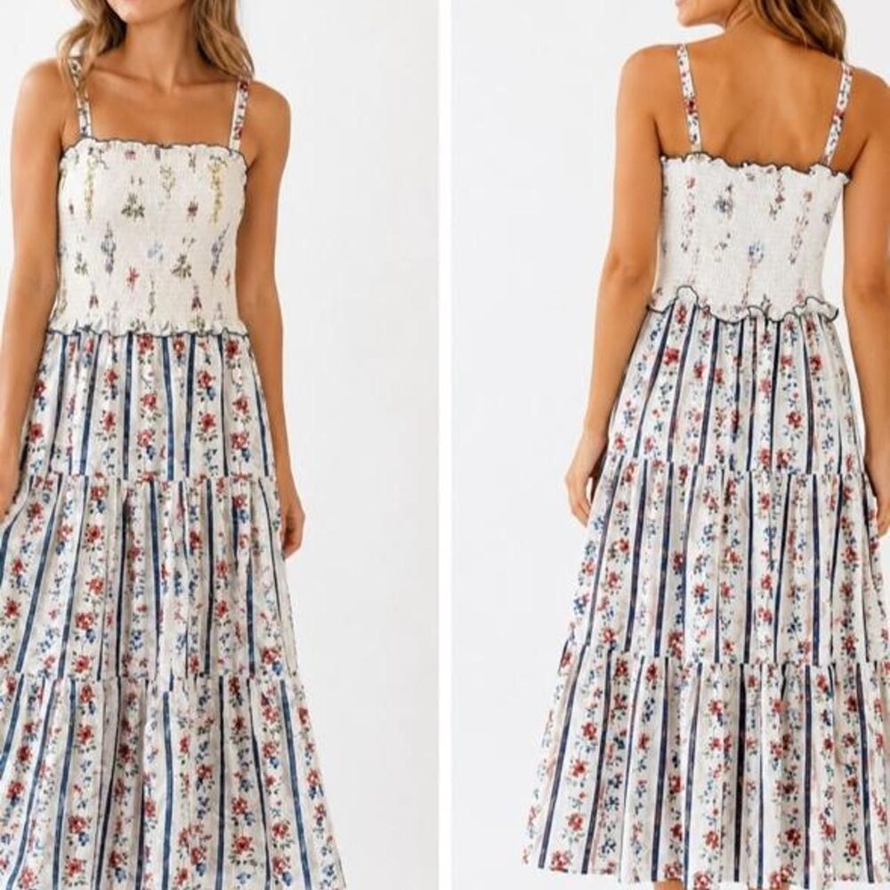 NWT Boho White Closet Elements maxi dress size small Taylor Swift inspired
